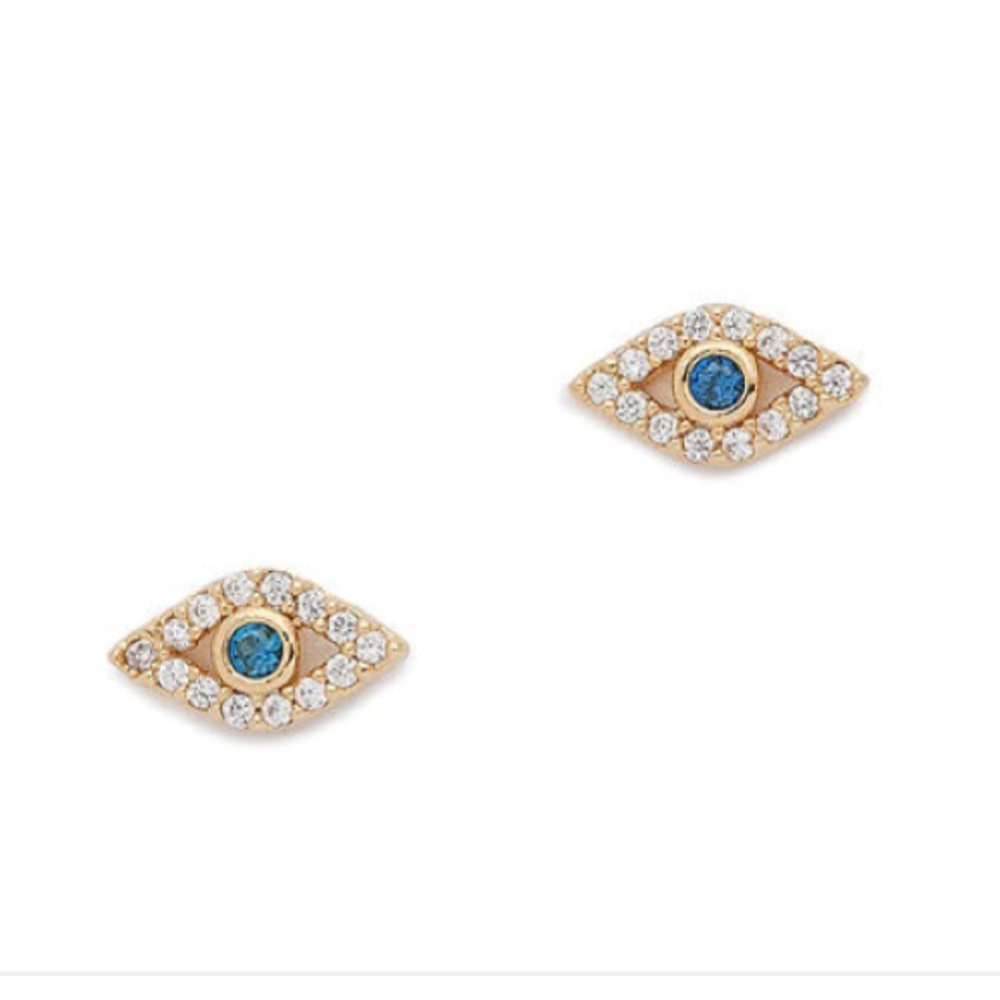 ❌SOLD❌🎊Crystal rhinestone Evil Eye Earrings - Picture 2 of 6